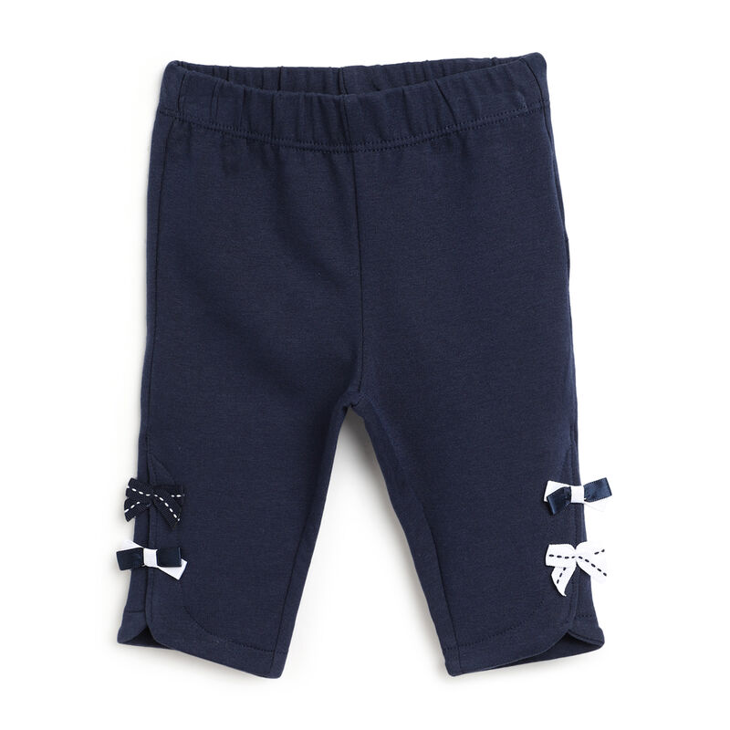 Girls Dark Blue Solid Long Trousers image number 0